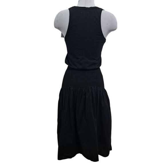 Nation LTD Sahar Combo Dress Smocked Neutral Minimalist Romantic Goth XS Black - Picture 4 of 15
